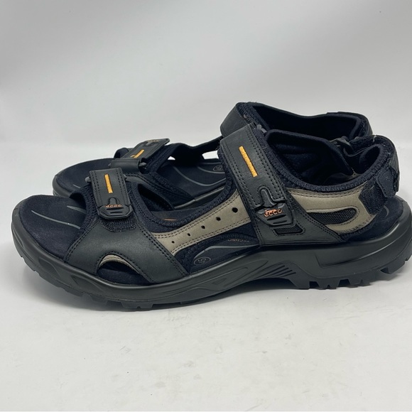 Ecco Yucatan Receptor Sandals Mens 11 - 11.5 EU 45 Black Brown Hiking Sport FLAW - Picture 4 of 15
